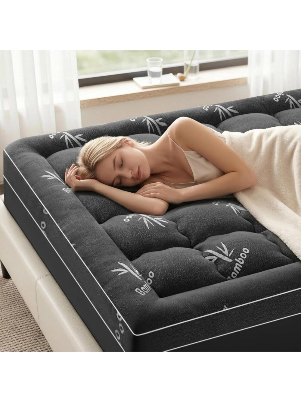 Extra Thick King Size Mattress Topper, Plush Pillow Top Pad for Comfort